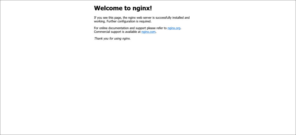 Nginxのデフォルト画面