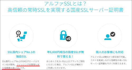 アルファSSLについて