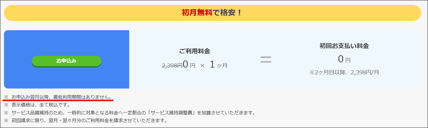 お名前.comレンタルサーバーの最低利用期間