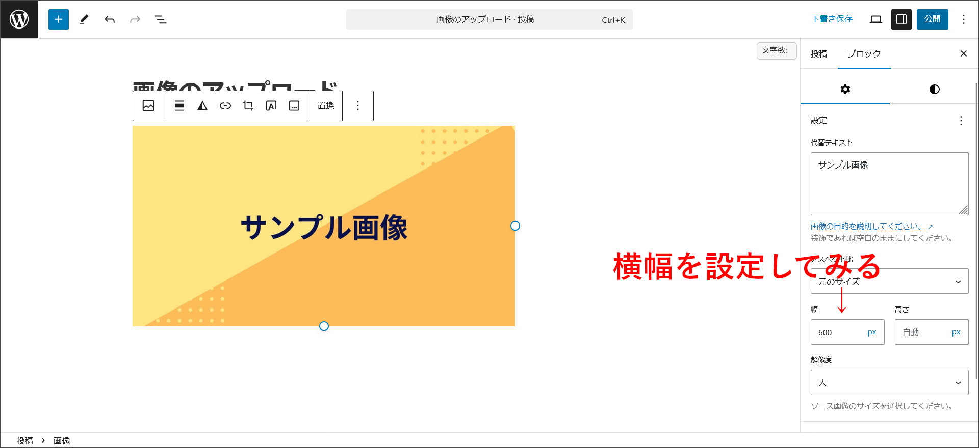 画像の表示設定
