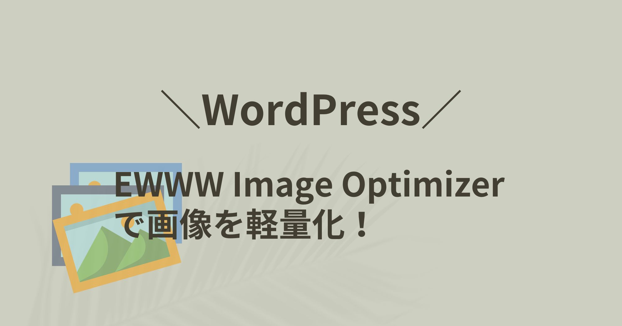 EWWW Image Optimizerをインストールして画像軽量化！使い方まで詳しく解説！