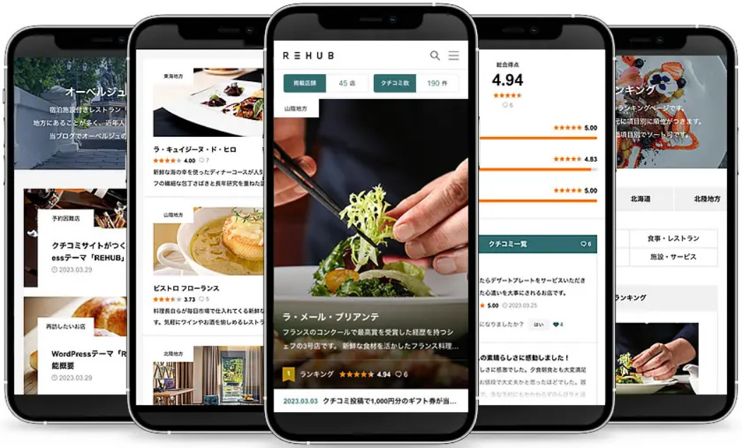REHUBのモバイル表示