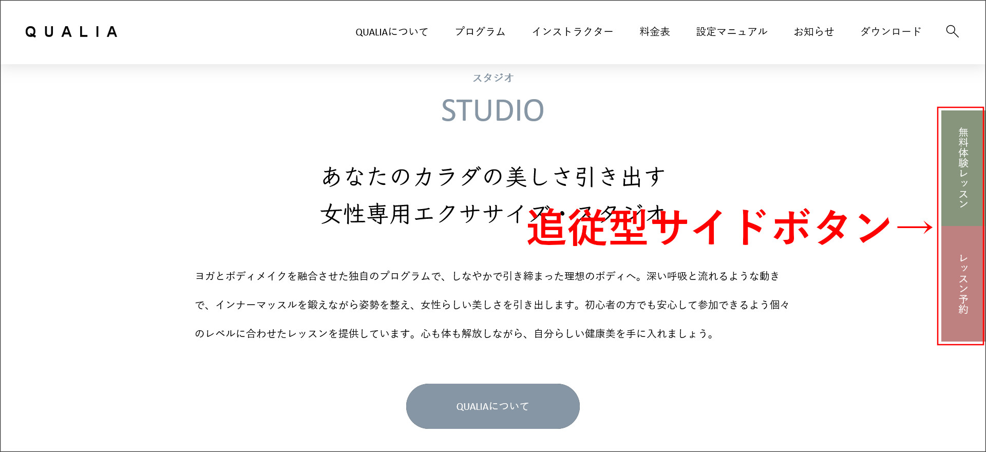 QUALIAのサイドボタン