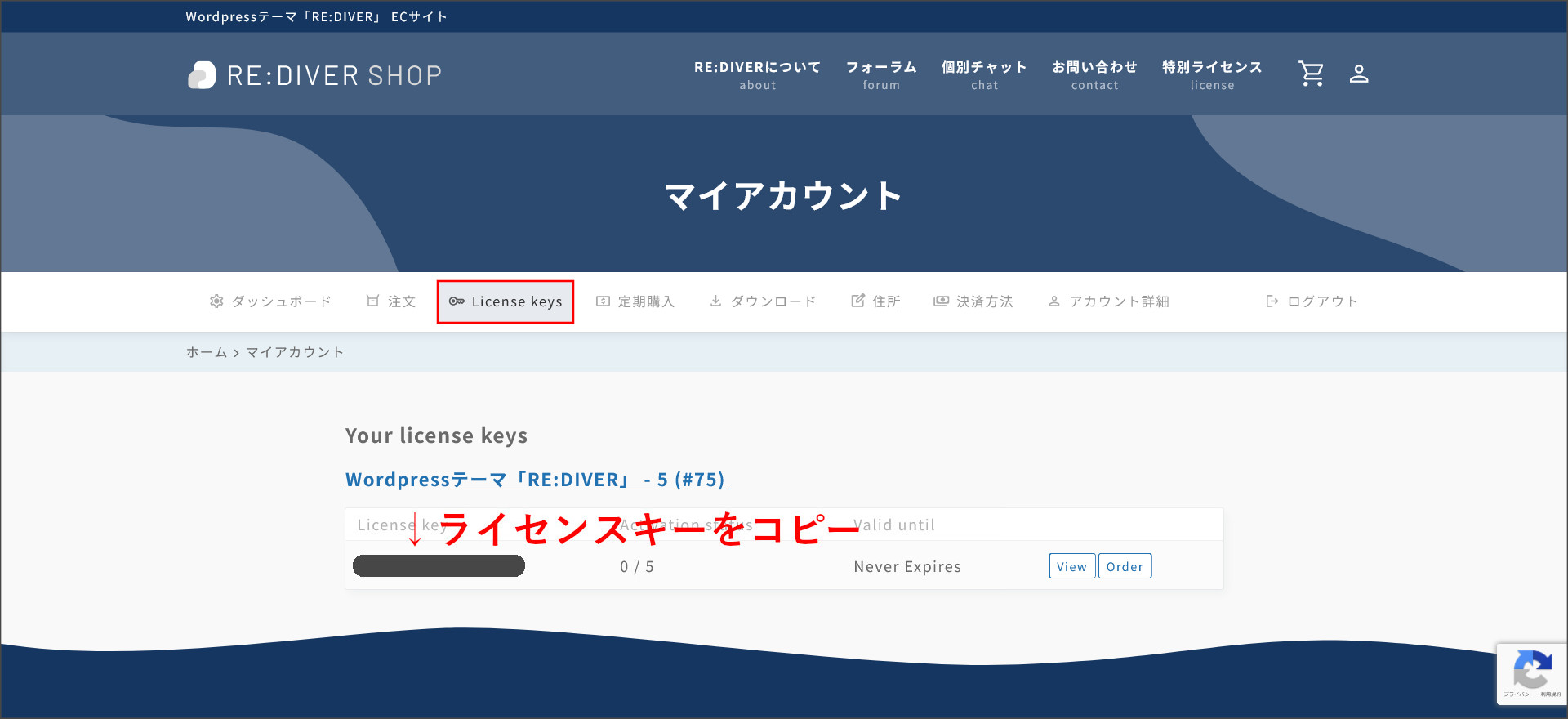 RE:DIVERのライセンスを取得
