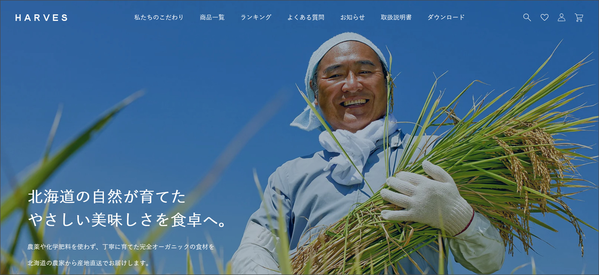 HARVESのファーストビュー