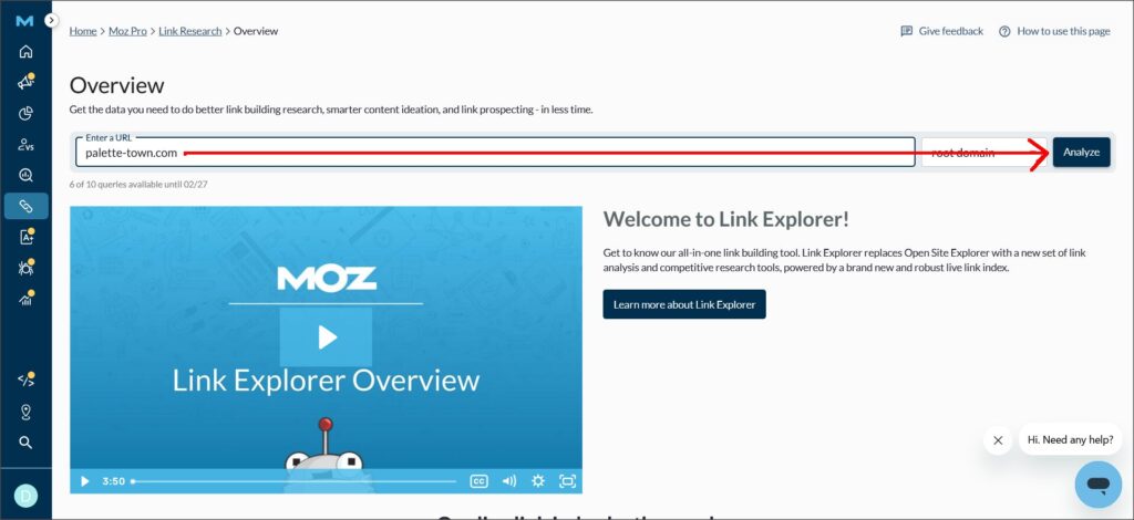 Mozでドメインを検索